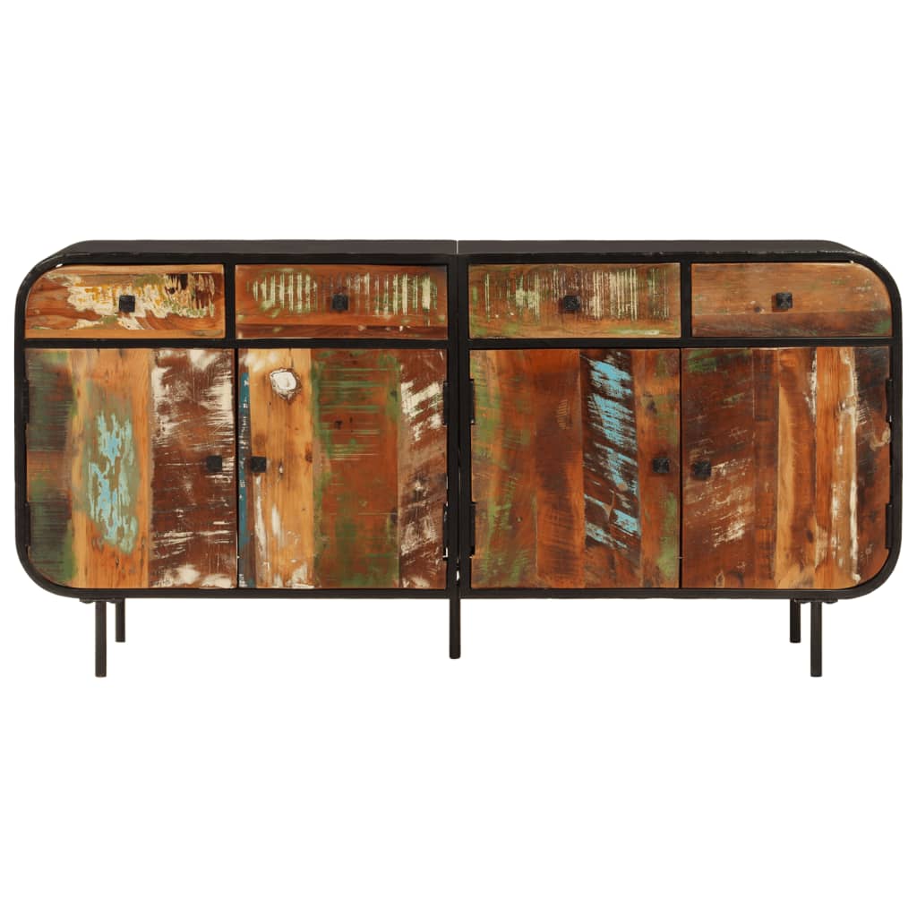 Buffet 140x35x70 cm bois massif de récupération et métal - XIOS