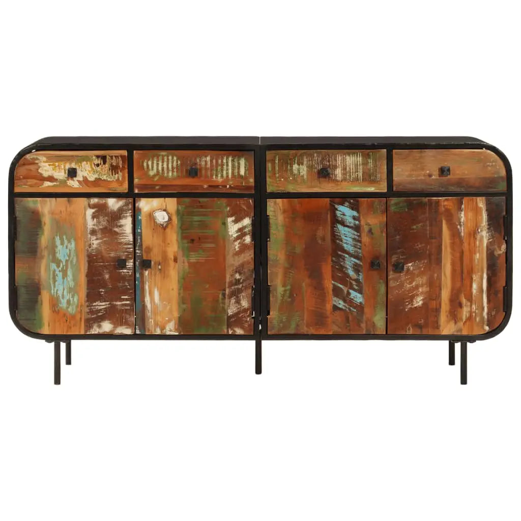 Buffet 140x35x70 cm bois massif de récupération et métal - XIOS