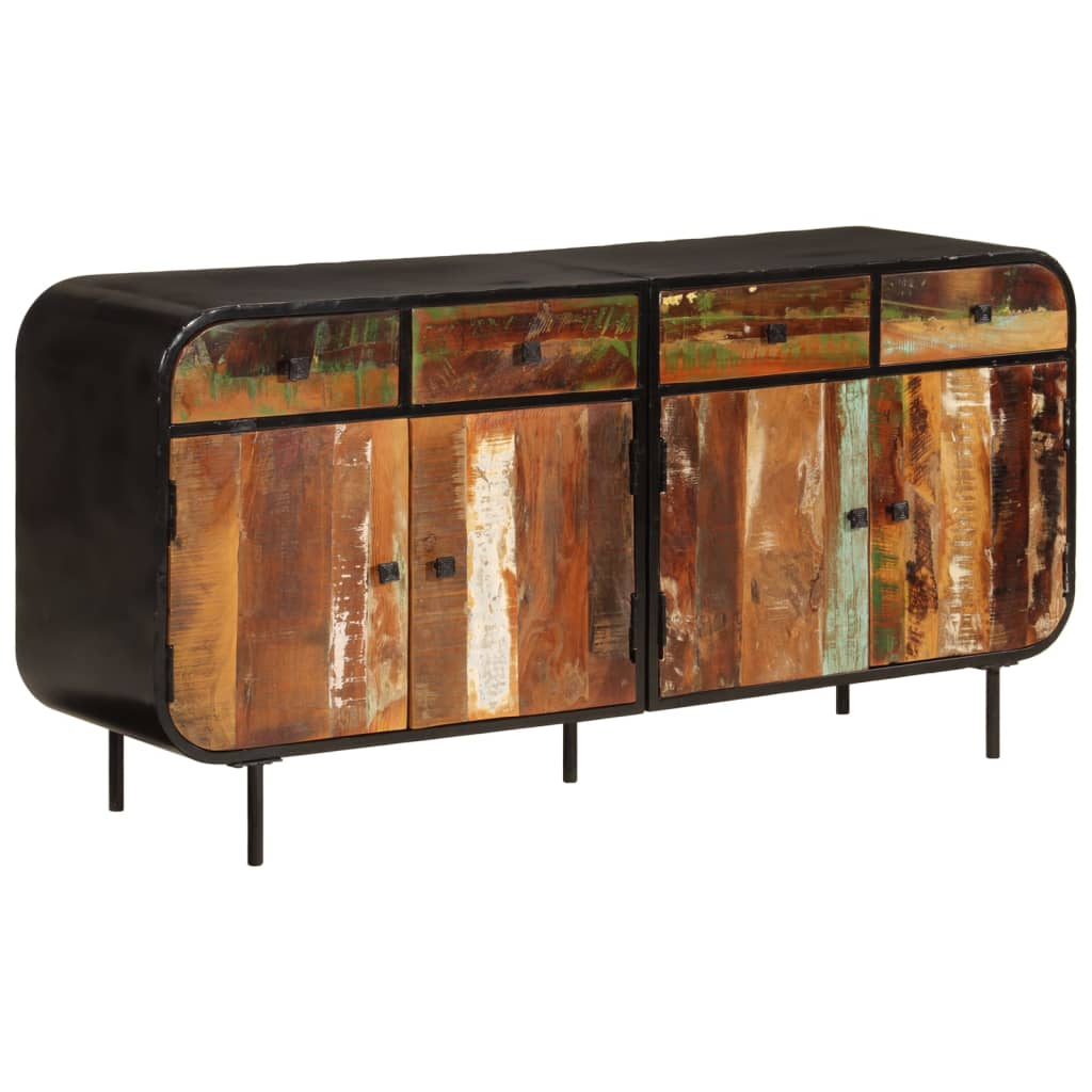 Buffet 140x35x70 cm bois massif de récupération et métal - XIOS