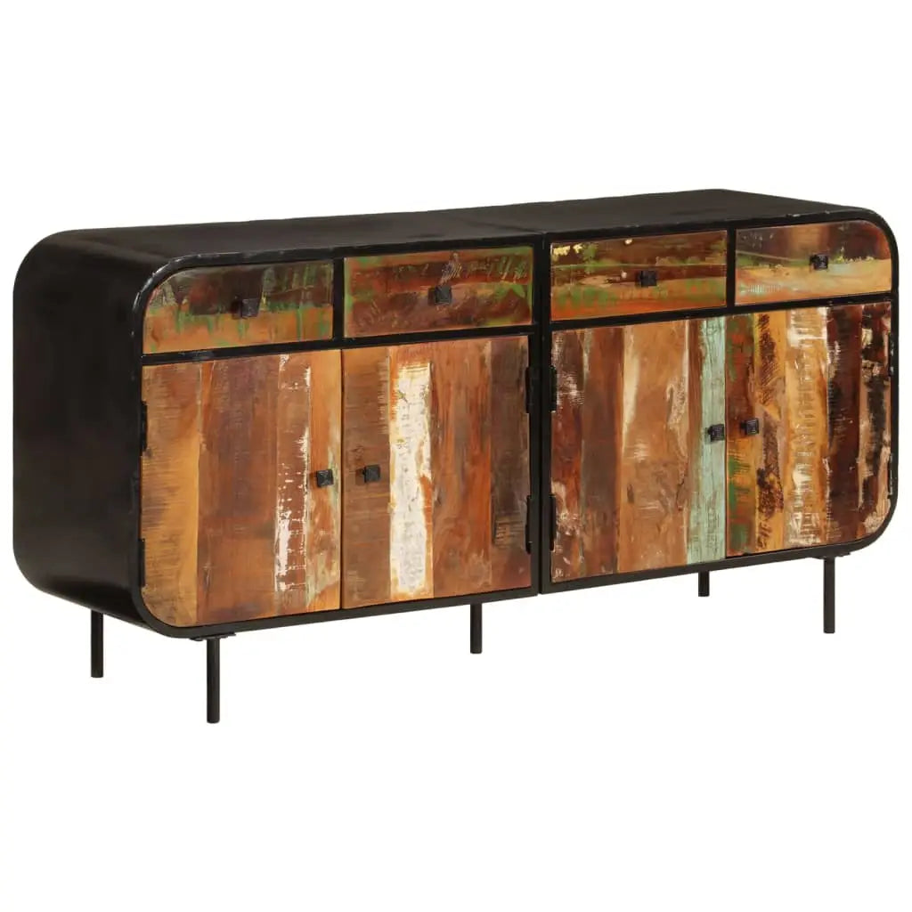 Buffet 140x35x70 cm bois massif de récupération et métal - XIOS