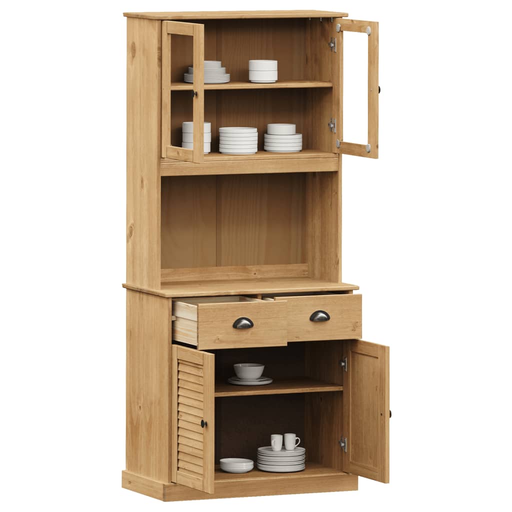 Buffet haut VIGO 78x40x175 cm bois massif de pin - XIOS