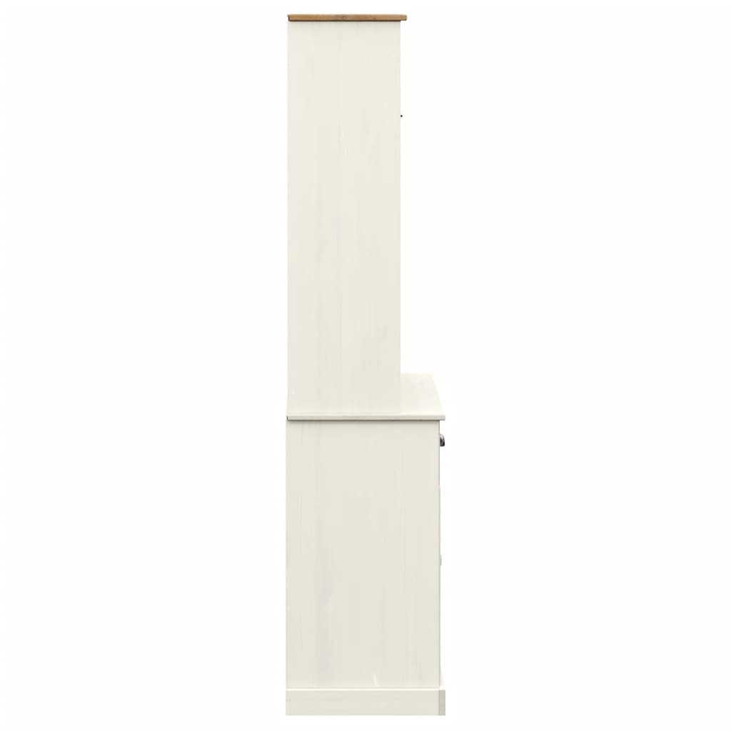 Buffet haut VIGO blanc 78x40x175 cm bois massif de pin - XIOS