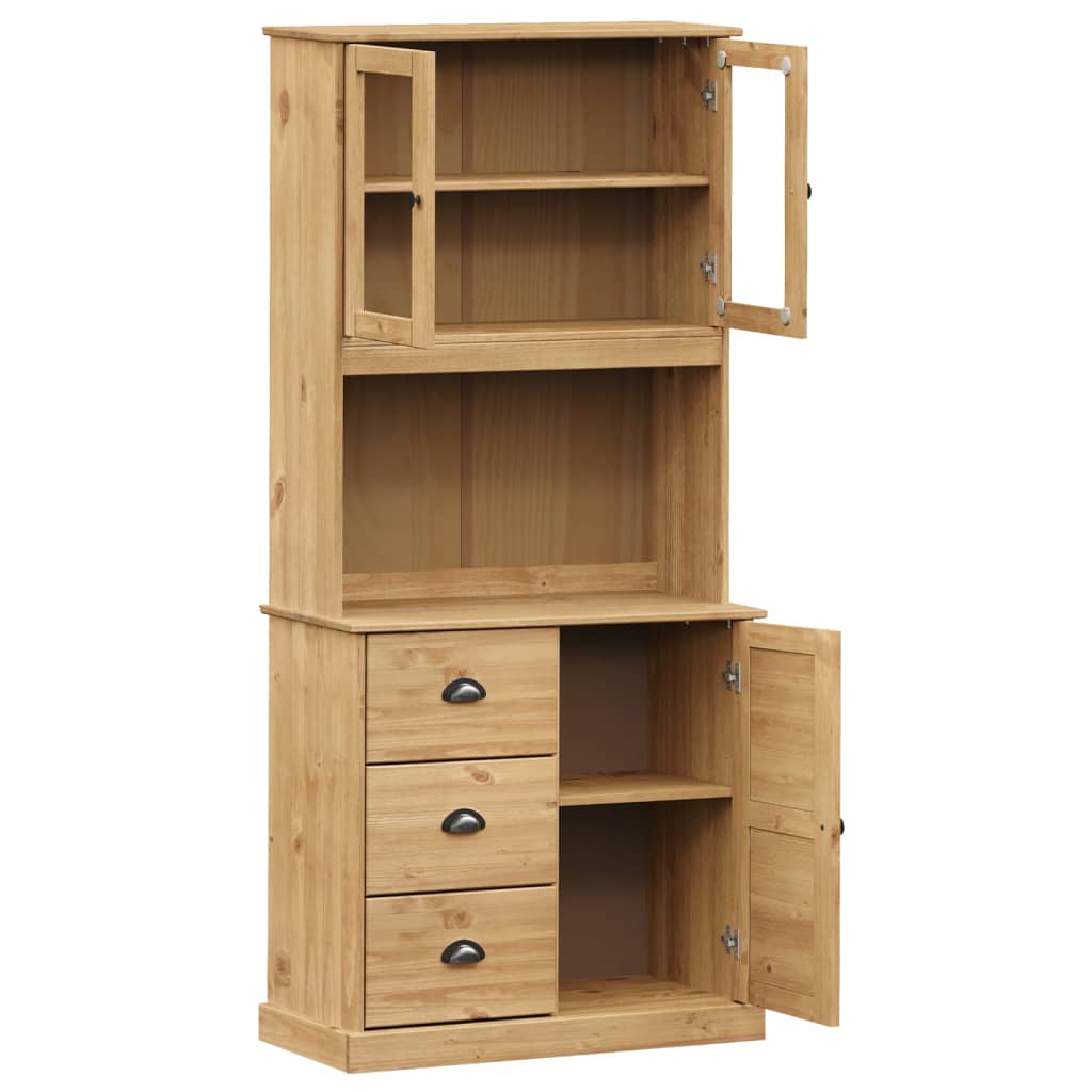 Buffet haut VIGO 78x40x175 cm bois massif de pin - XIOS