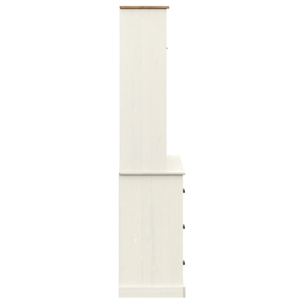 Buffet haut VIGO blanc 78x40x175 cm bois massif de pin - XIOS