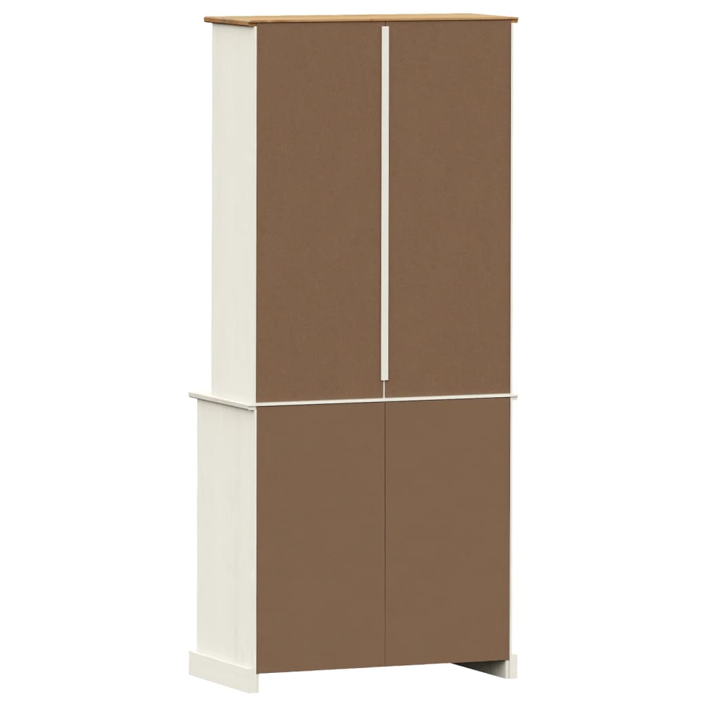 Buffet haut VIGO blanc 78x40x175 cm bois massif de pin - XIOS