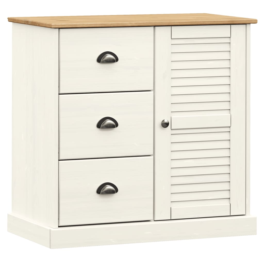 Buffet haut VIGO blanc 78x40x175 cm bois massif de pin - XIOS