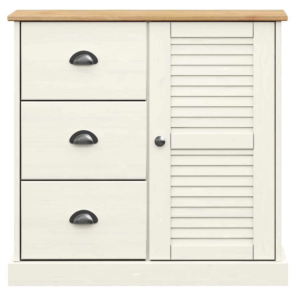 Buffet haut VIGO blanc 78x40x175 cm bois massif de pin - XIOS