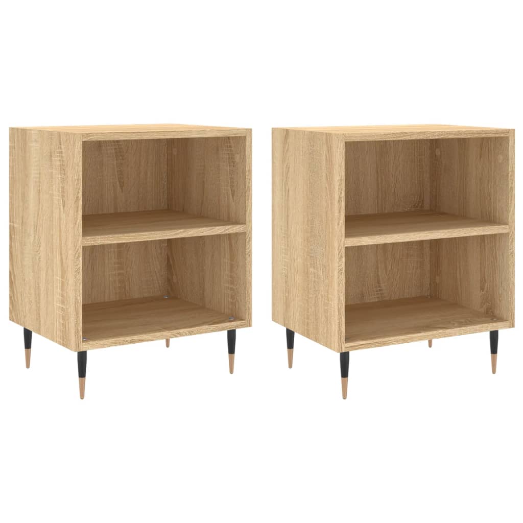 Tables de chevet 2pcs chêne sonoma 40x30x50cm bois d'ingénierie - XIOS