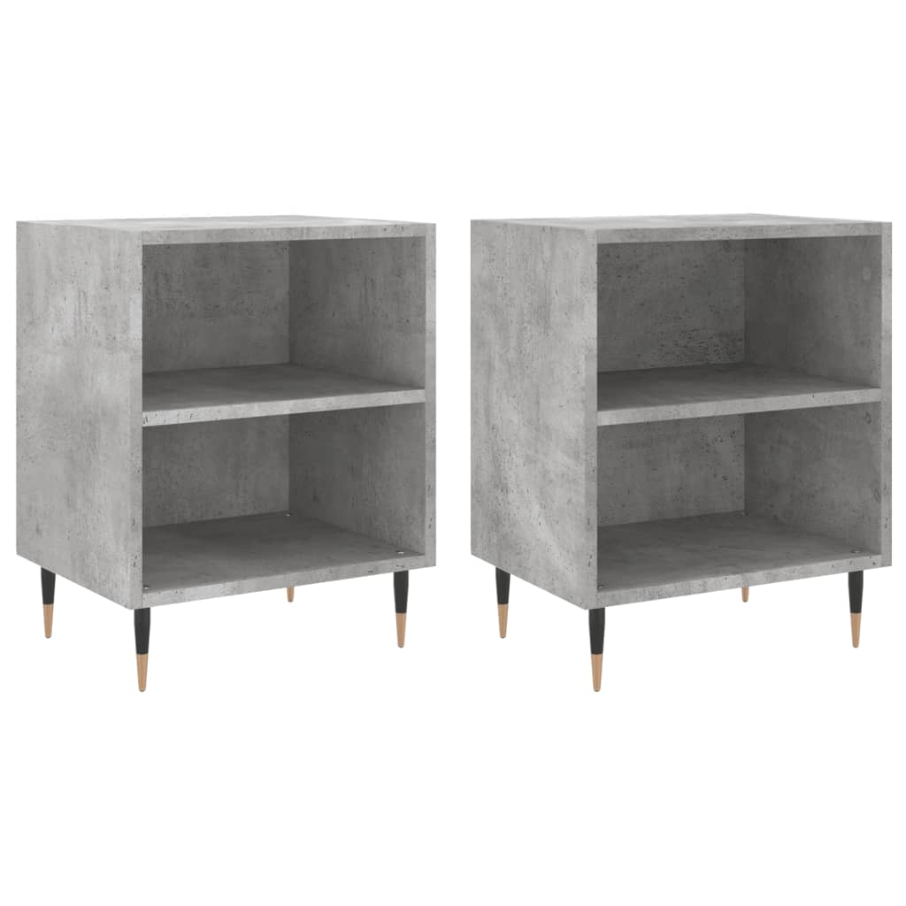 Tables de chevet 2 pcs gris béton 40x30x50 cm bois d'ingénierie - XIOS