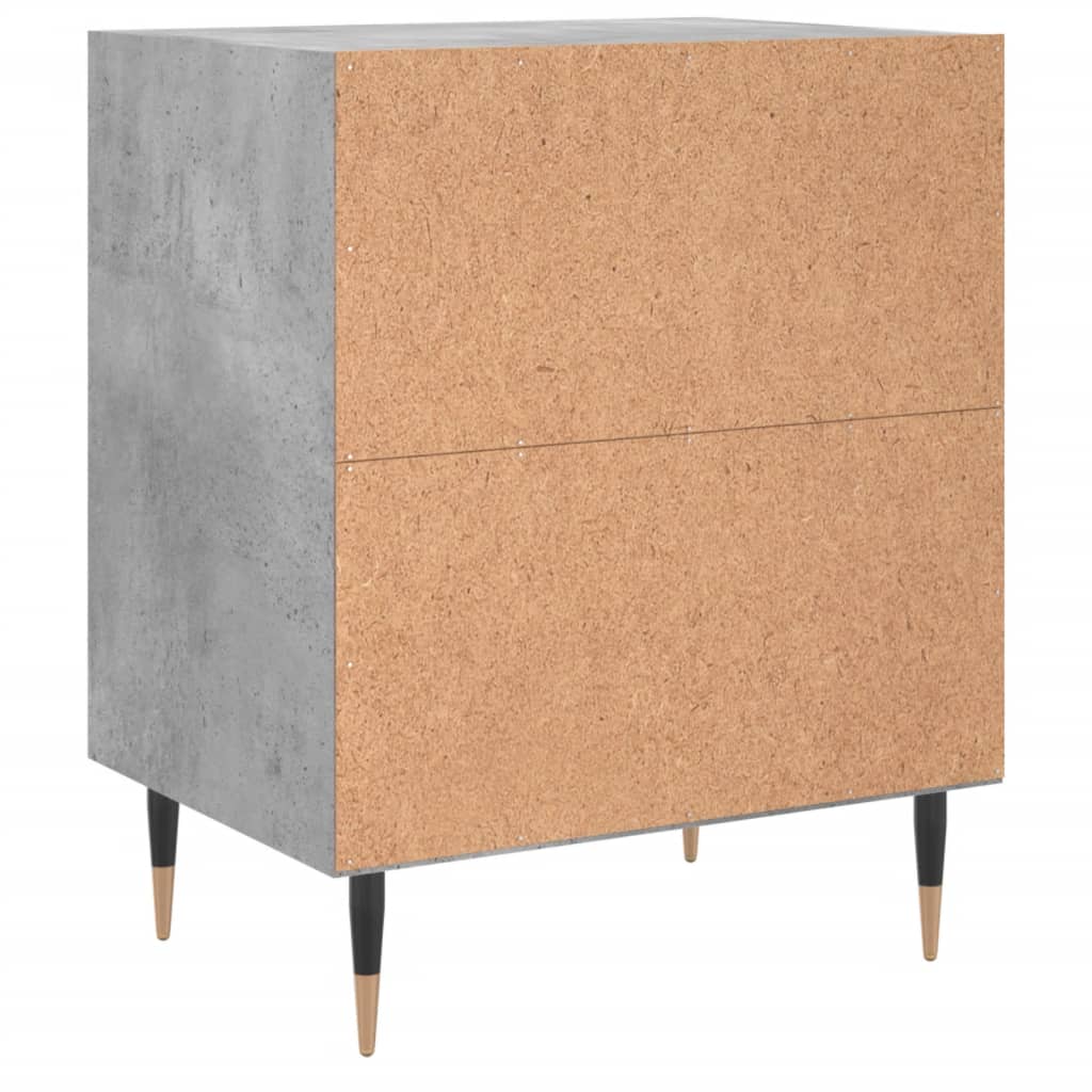 Tables de chevet 2 pcs gris béton 40x30x50 cm bois d'ingénierie - XIOS