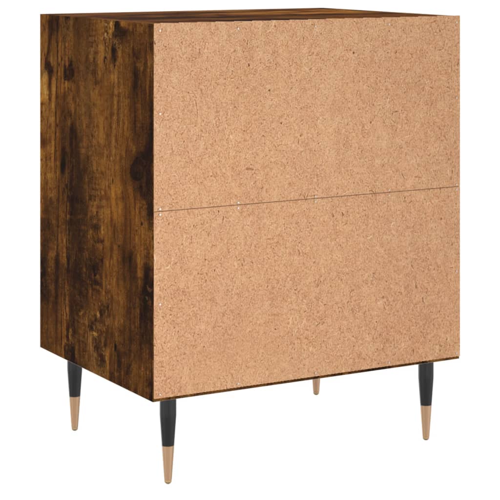 Tables de chevet 2 pcs chêne fumé 40x30x50 cm bois d'ingénierie - XIOS