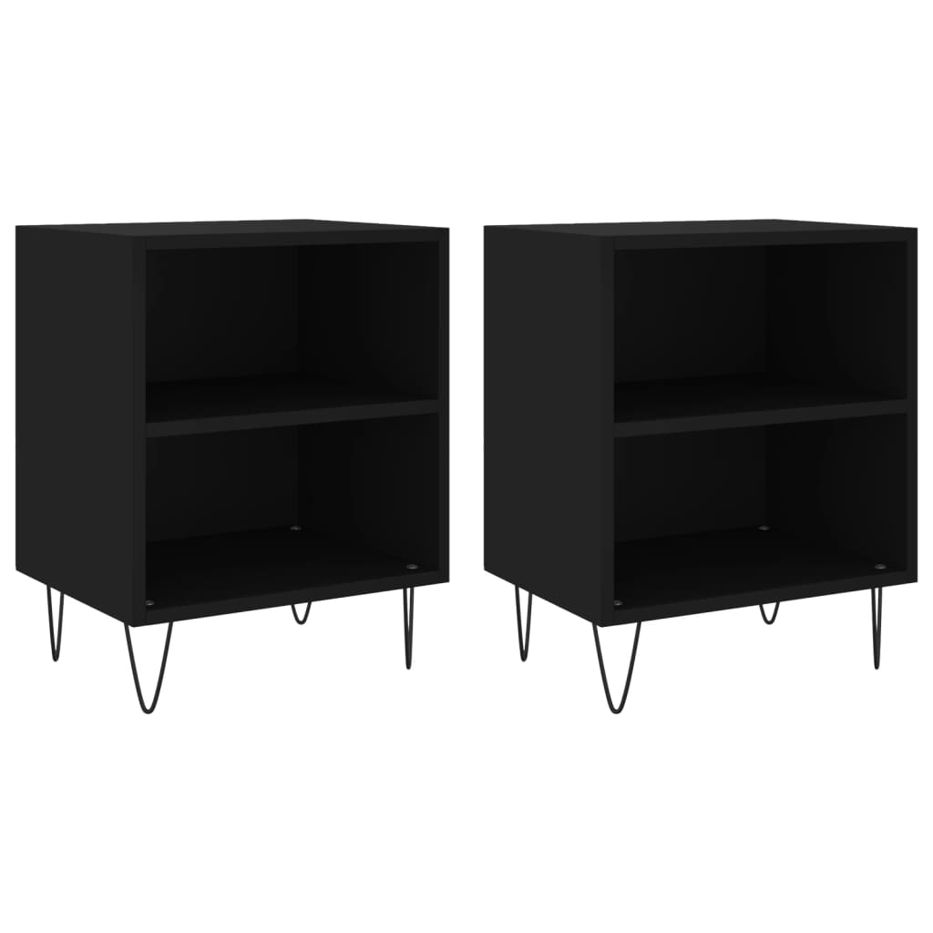 Tables de chevet 2 pcs noir 40x30x50 cm bois d'ingénierie - XIOS