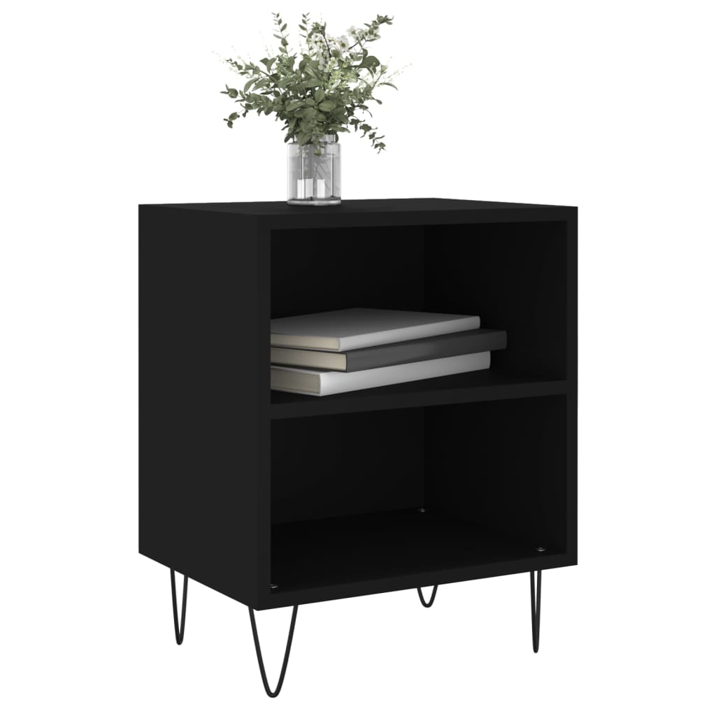 Tables de chevet 2 pcs noir 40x30x50 cm bois d'ingénierie - XIOS