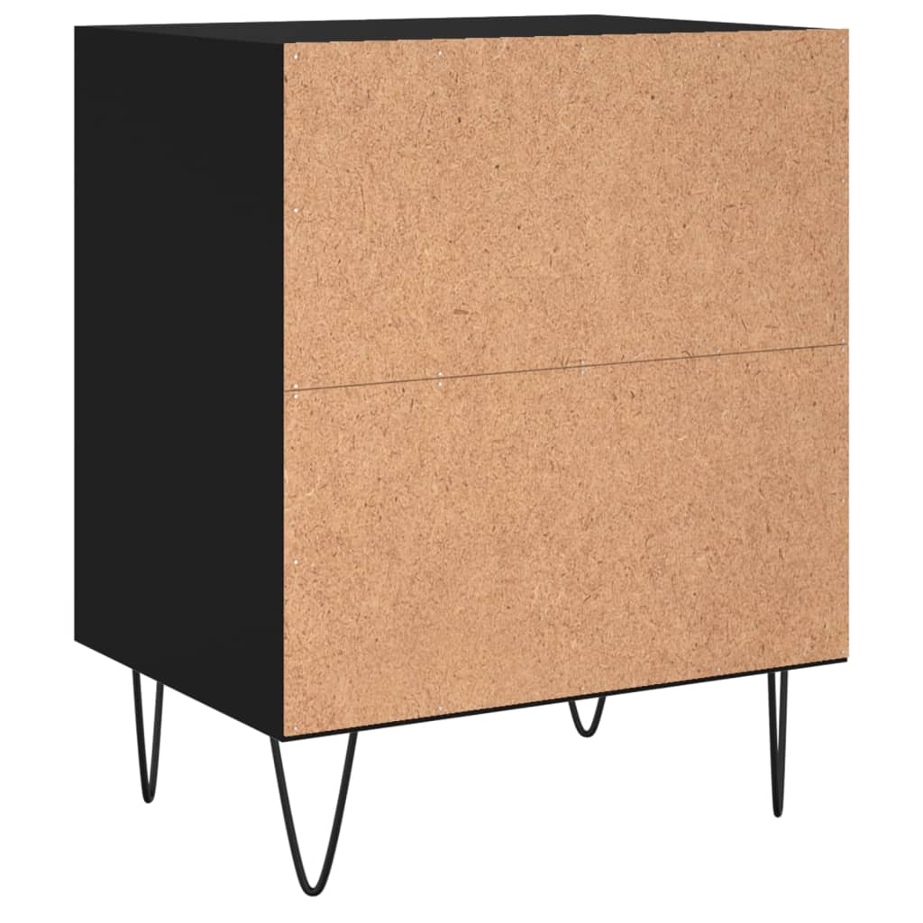 Tables de chevet 2 pcs noir 40x30x50 cm bois d'ingénierie - XIOS