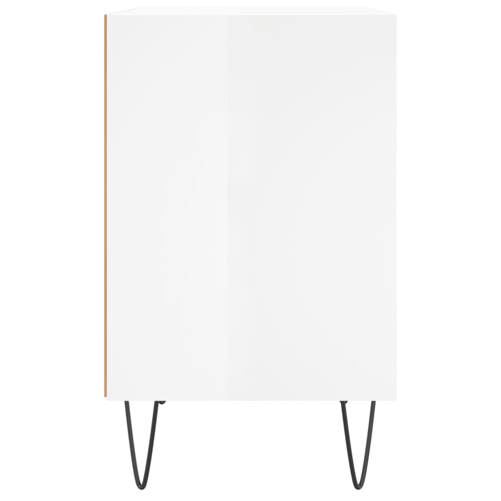 Table de chevet blanc brillant 40x30x50 cm bois d’ingénierie - XIOS