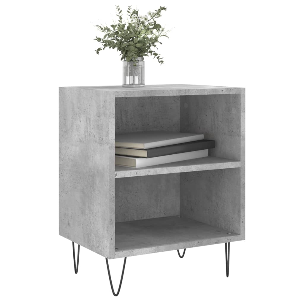 Tables de chevet 2 pcs gris béton 40x30x50 cm bois d'ingénierie - XIOS