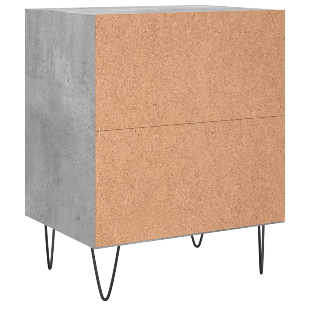 Tables de chevet 2 pcs gris béton 40x30x50 cm bois d'ingénierie - XIOS