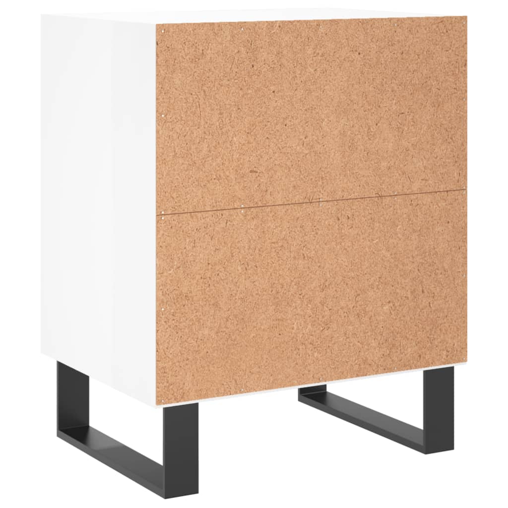 Tables de chevet 2pcs blanc brillant 40x30x50cm bois ingénierie - XIOS