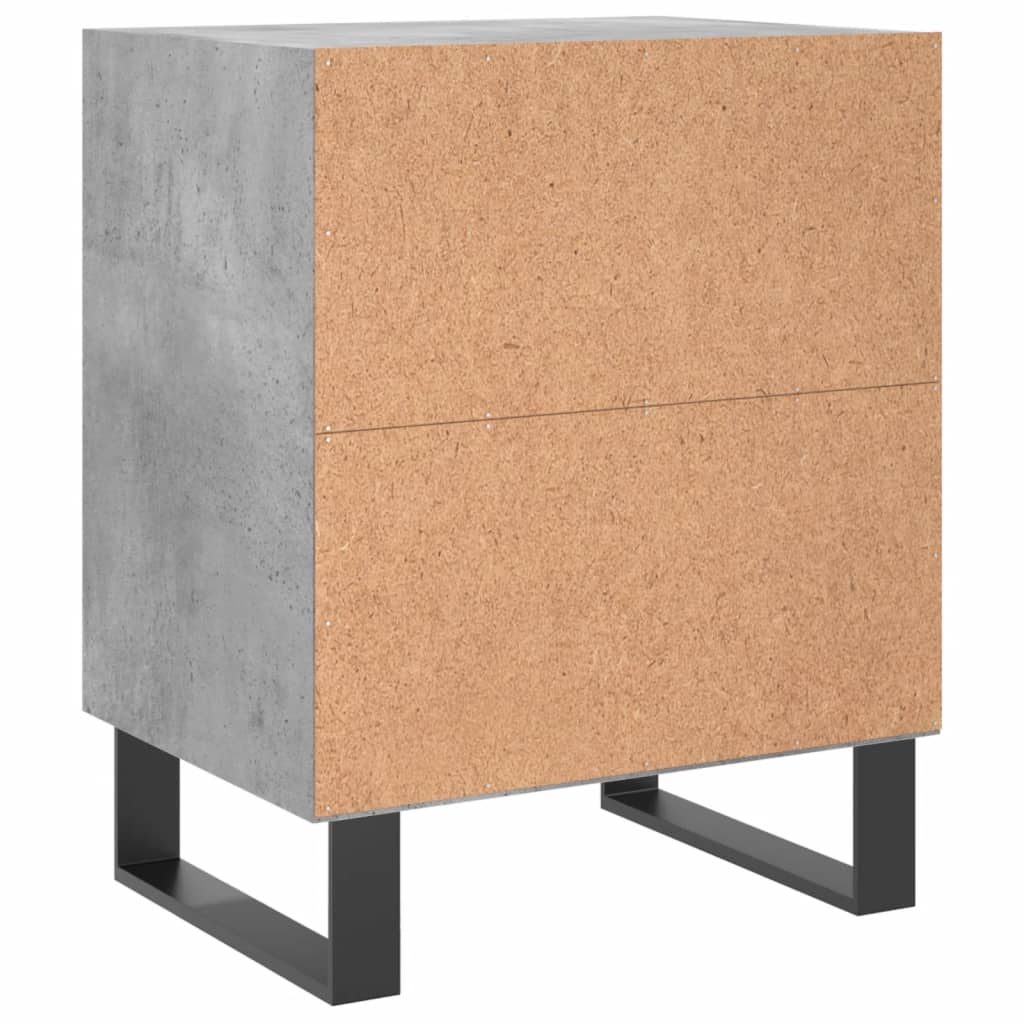 Tables de chevet 2 pcs gris béton 40x30x50 cm bois d'ingénierie - XIOS