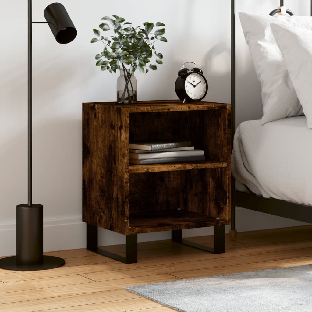 Table de chevet chêne fumé 40x30x50 cm bois d'ingénierie - XIOS