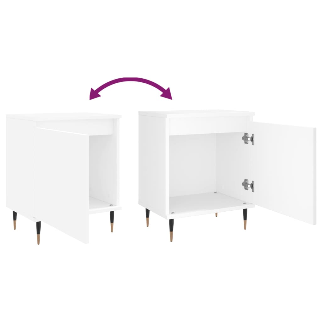 Tables de chevet 2 pcs blanc 40x30x50 cm bois d'ingénierie - XIOS