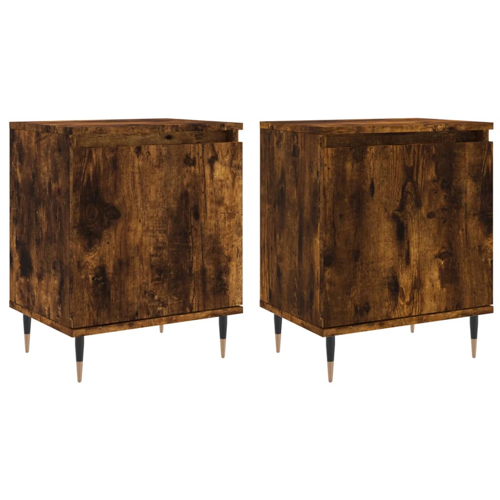 Tables de chevet 2 pcs chêne fumé 40x30x50 cm bois d'ingénierie - XIOS
