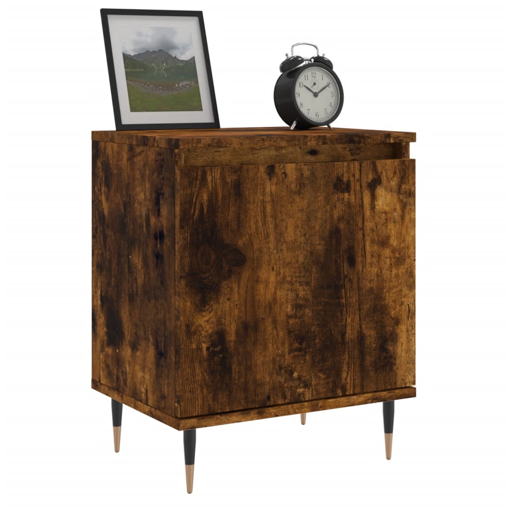 Tables de chevet 2 pcs chêne fumé 40x30x50 cm bois d'ingénierie - XIOS