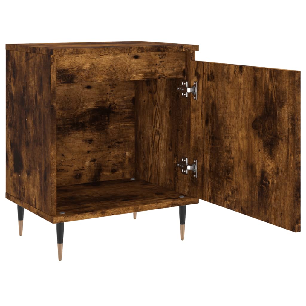 Tables de chevet 2 pcs chêne fumé 40x30x50 cm bois d'ingénierie - XIOS