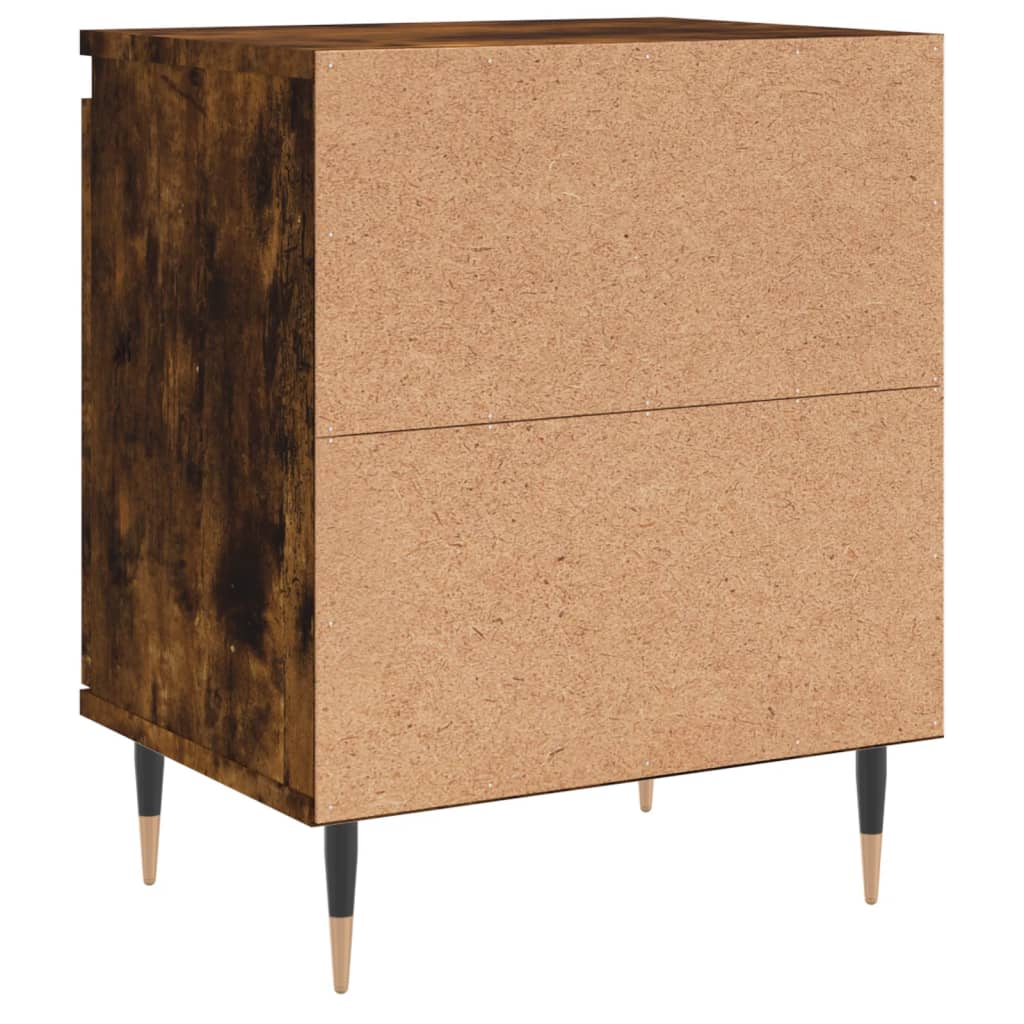 Tables de chevet 2 pcs chêne fumé 40x30x50 cm bois d'ingénierie - XIOS