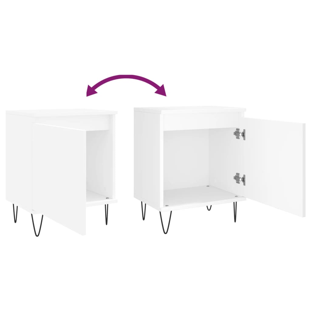 Tables de chevet 2 pcs blanc 40x30x50 cm bois d'ingénierie - XIOS