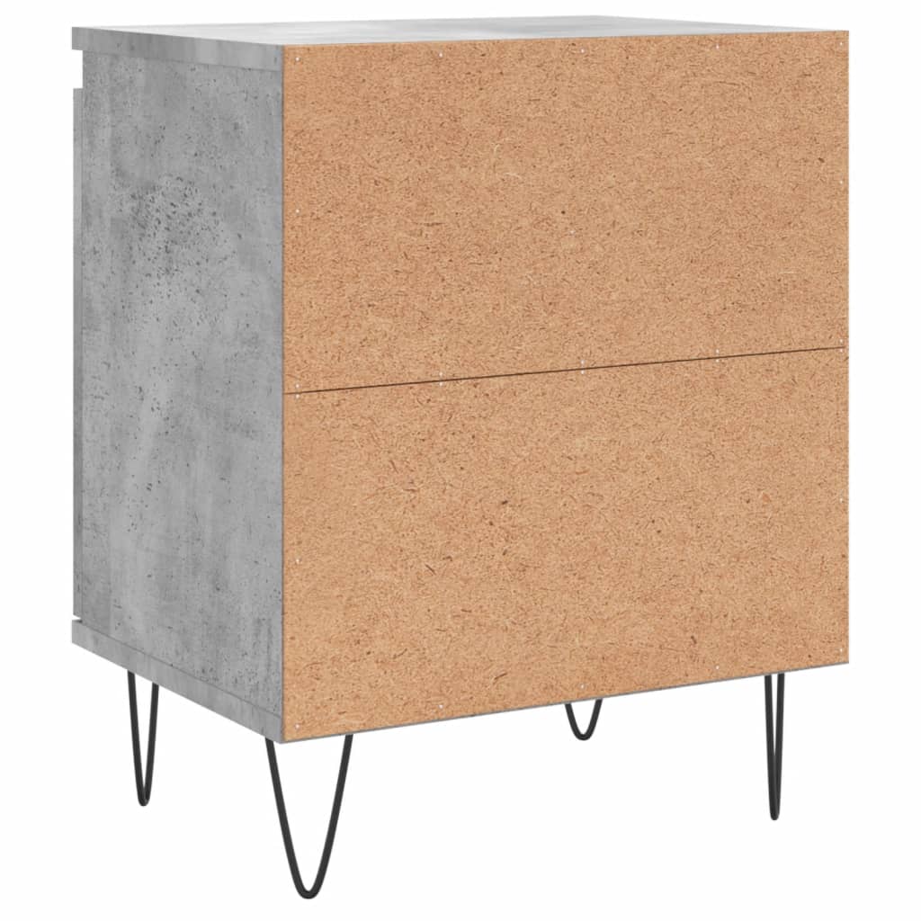 Tables de chevet 2 pcs gris béton 40x30x50 cm bois d'ingénierie - XIOS