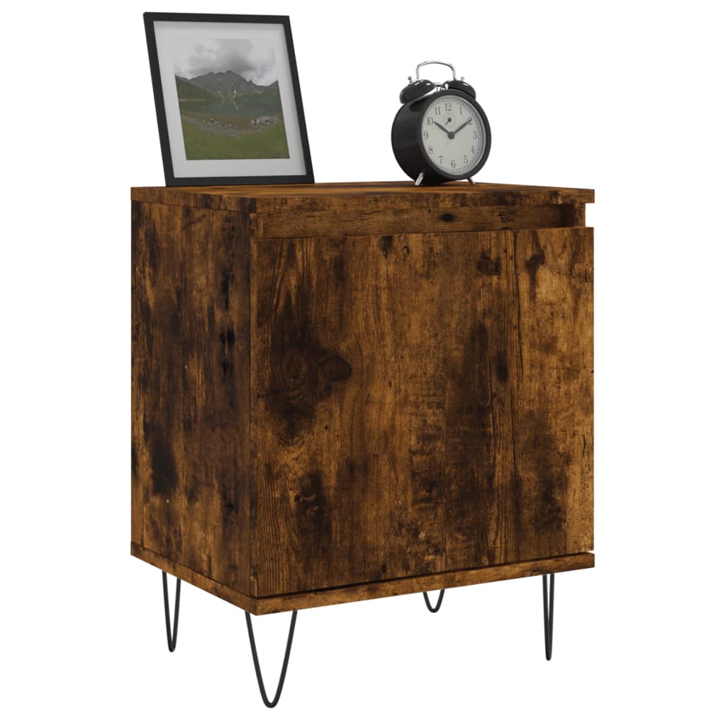 Tables de chevet 2 pcs chêne fumé 40x30x50 cm bois d'ingénierie - XIOS