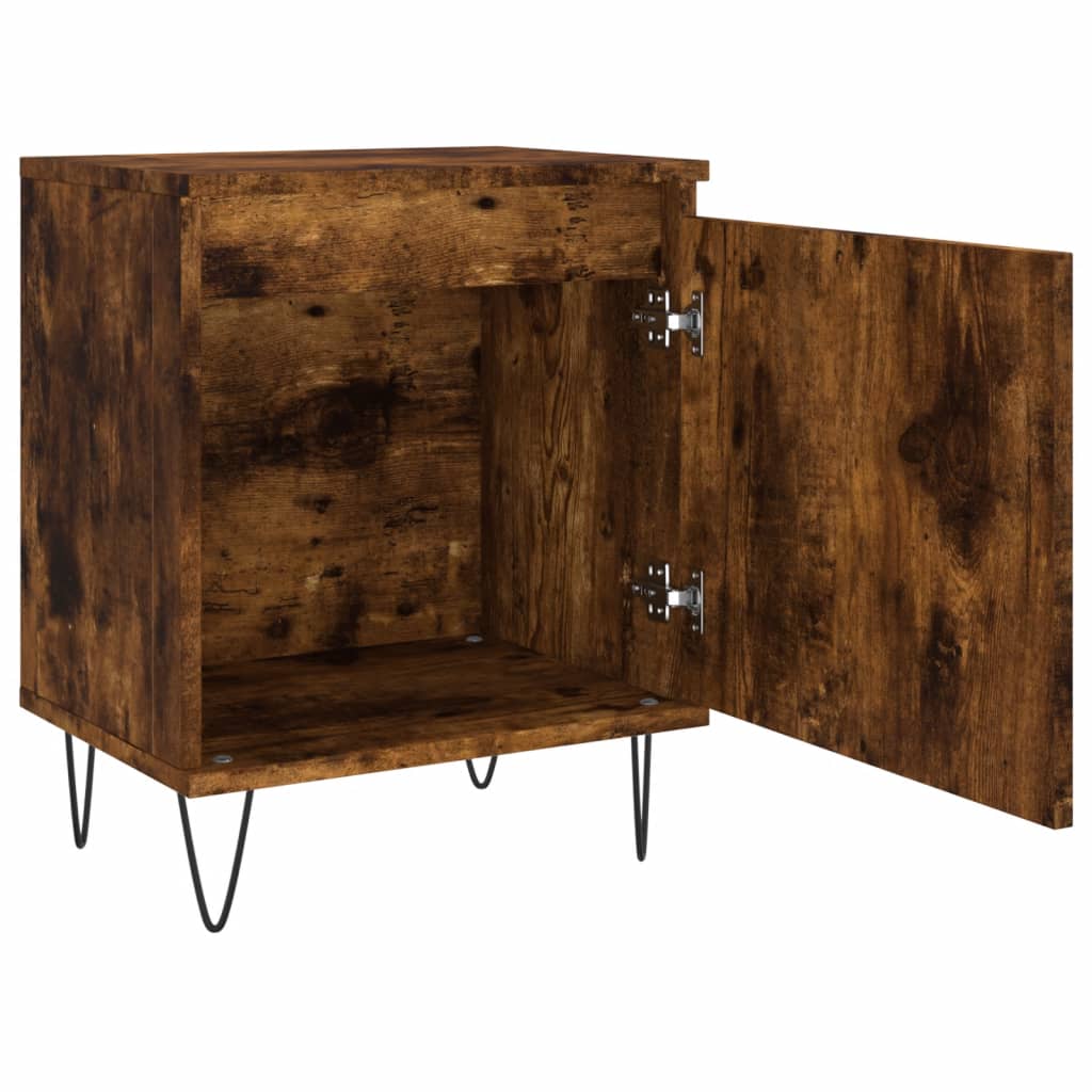 Tables de chevet 2 pcs chêne fumé 40x30x50 cm bois d'ingénierie - XIOS