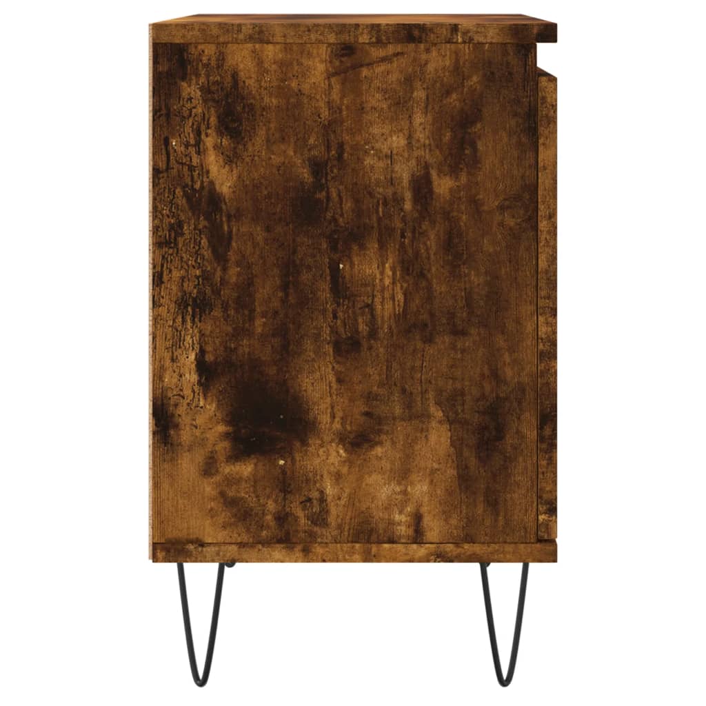 Tables de chevet 2 pcs chêne fumé 40x30x50 cm bois d'ingénierie - XIOS