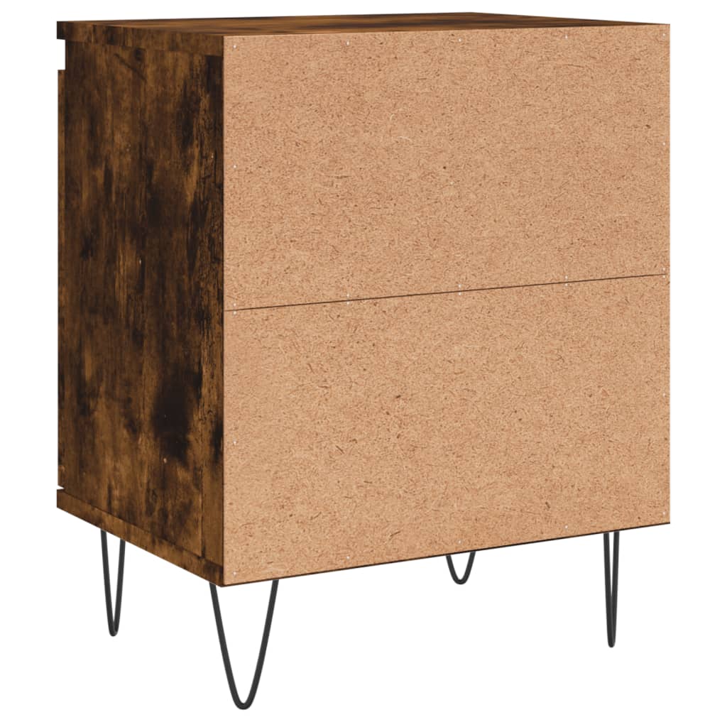 Tables de chevet 2 pcs chêne fumé 40x30x50 cm bois d'ingénierie - XIOS