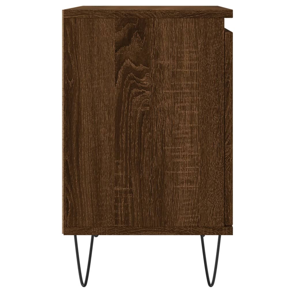 Table de chevet chêne marron 40x30x50 cm bois d'ingénierie - XIOS