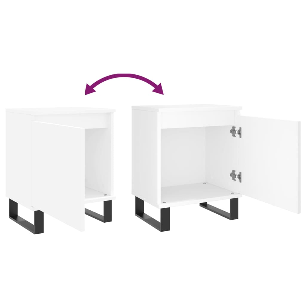 Tables de chevet 2 pcs blanc 40x30x50 cm bois d'ingénierie - XIOS