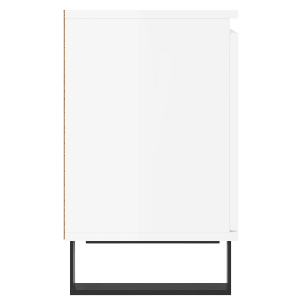 Tables de chevet 2pcs blanc brillant 40x30x50cm bois ingénierie - XIOS