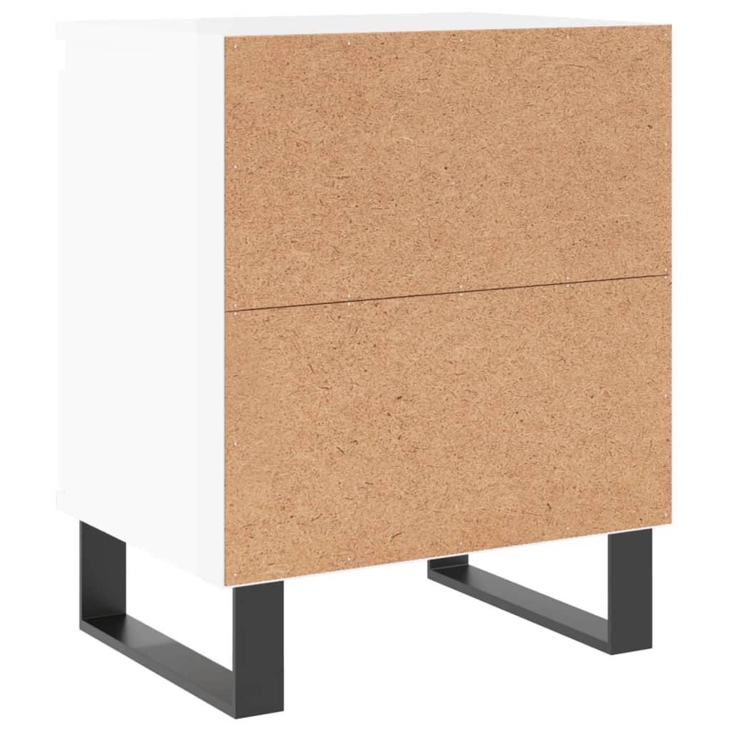 Tables de chevet 2pcs blanc brillant 40x30x50cm bois ingénierie - XIOS