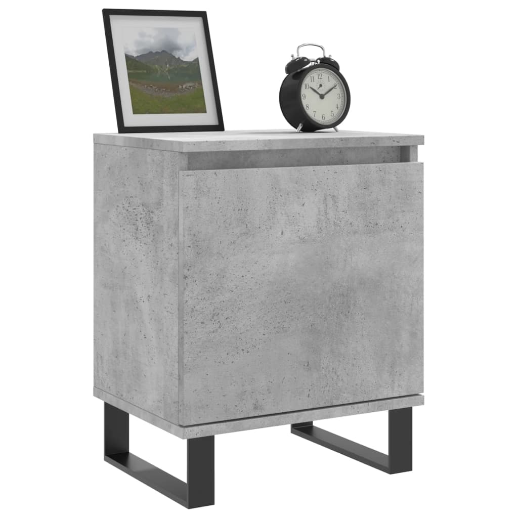 Tables de chevet 2 pcs gris béton 40x30x50 cm bois d'ingénierie - XIOS
