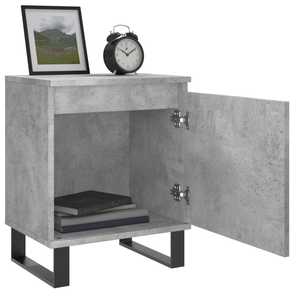 Tables de chevet 2 pcs gris béton 40x30x50 cm bois d'ingénierie - XIOS