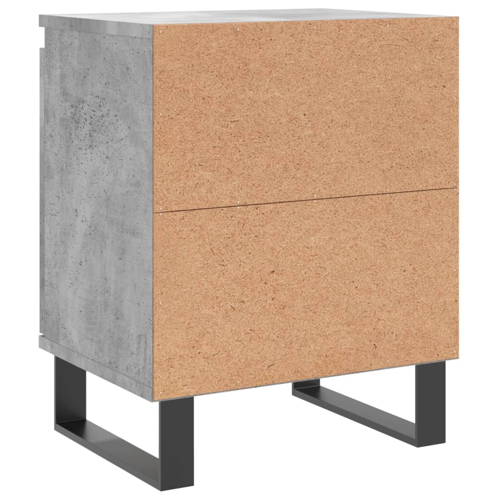 Tables de chevet 2 pcs gris béton 40x30x50 cm bois d'ingénierie - XIOS