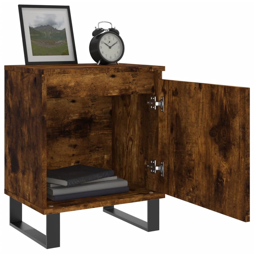 Tables de chevet 2 pcs chêne fumé 40x30x50 cm bois d'ingénierie - XIOS