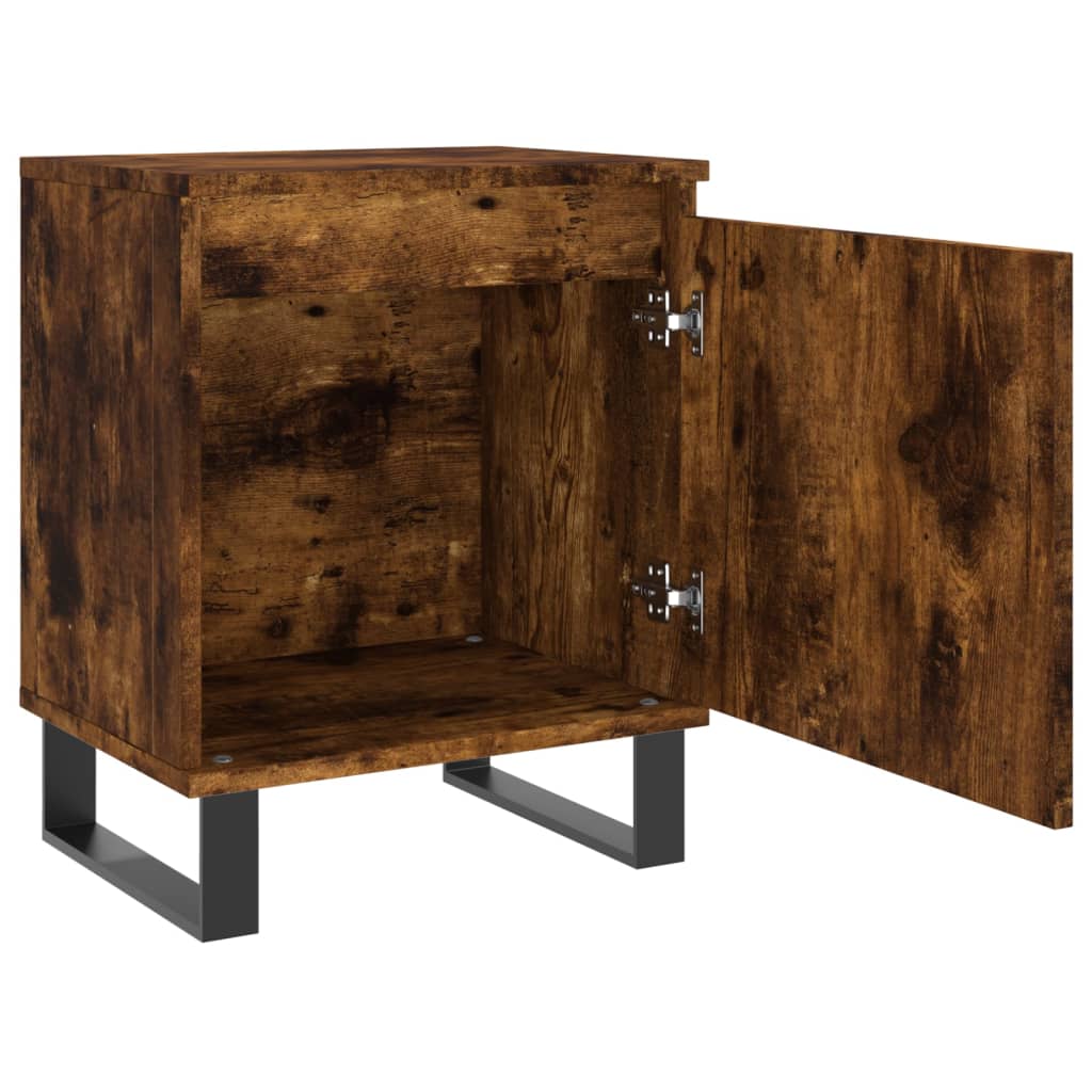 Tables de chevet 2 pcs chêne fumé 40x30x50 cm bois d'ingénierie - XIOS