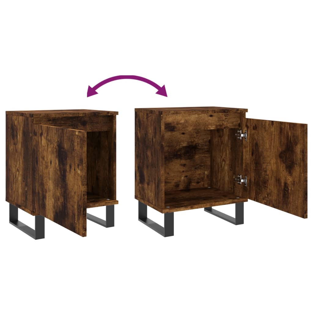 Tables de chevet 2 pcs chêne fumé 40x30x50 cm bois d'ingénierie - XIOS