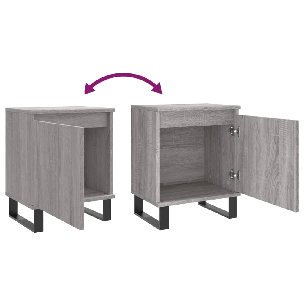 Tables de chevet 2 pcs sonoma gris 40x30x50cm bois d'ingénierie - XIOS