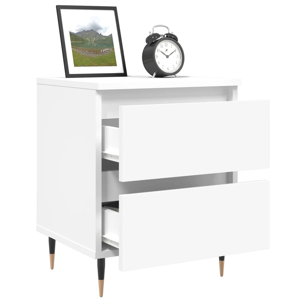 Tables de chevet 2 pcs blanc 40x35x50 cm bois d’ingénierie - XIOS
