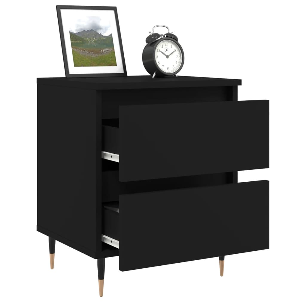 Table de chevet Noir 40x35x50 cm Bois d’ingénierie - XIOS