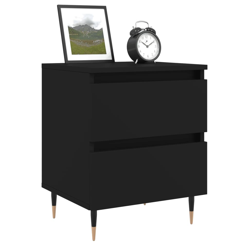 Tables de chevet 2 pcs noir 40x35x50 cm bois d’ingénierie - XIOS