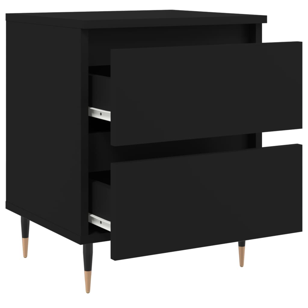 Tables de chevet 2 pcs noir 40x35x50 cm bois d’ingénierie - XIOS